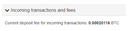 incoming fees