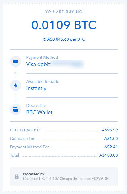 Coinbase fees