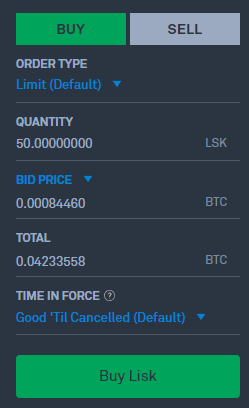 Bittrex purchase window